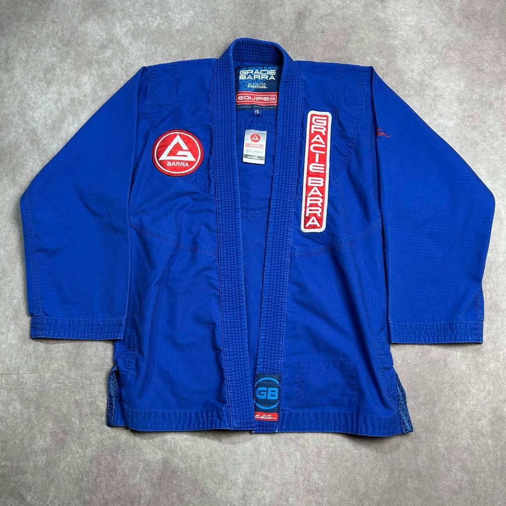 Gracie Barra Equipe GB Youth BJJ Gi Top Blue Size Y6 Martial Arts Kimono Jacket